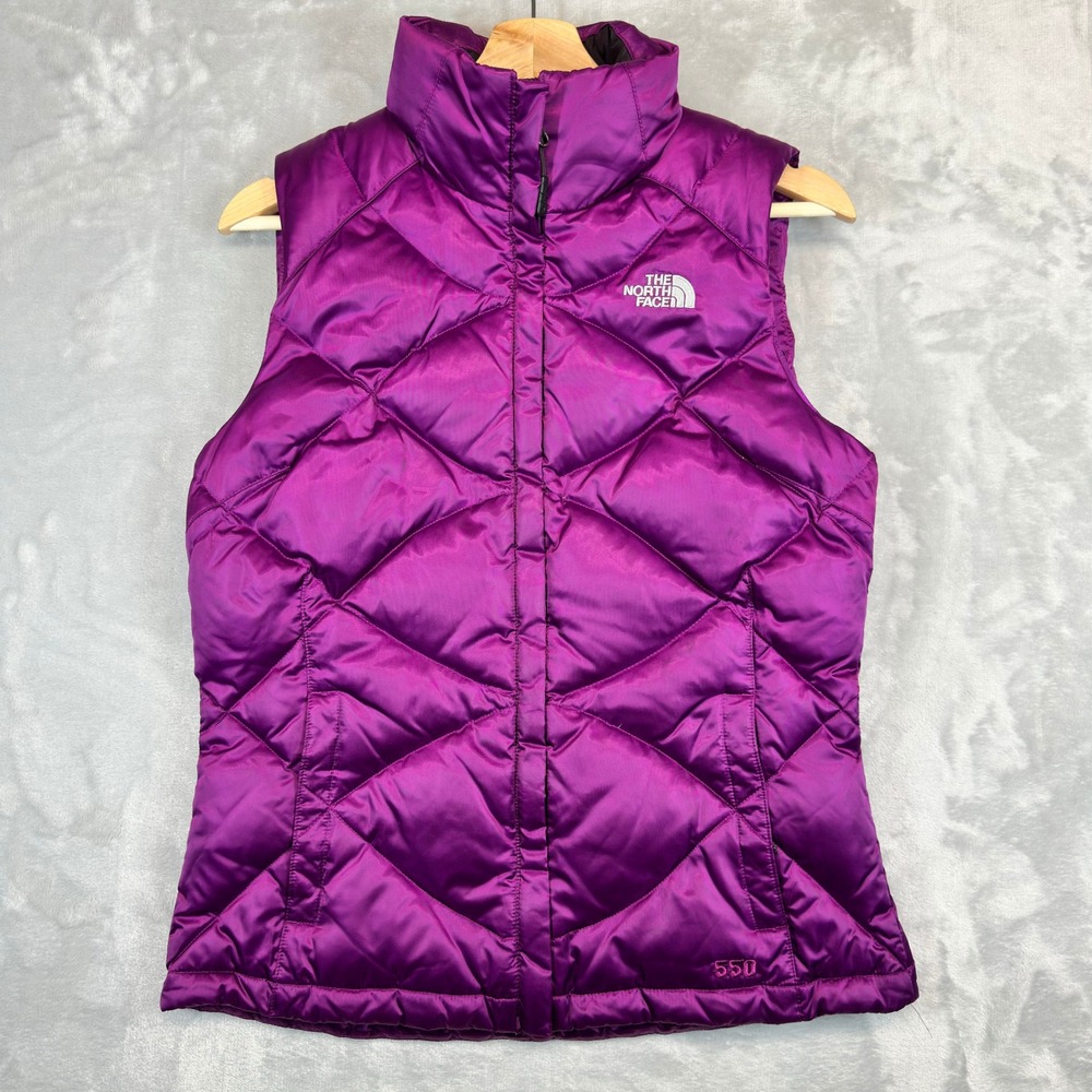 The North Face Vest Womens S Purple 550 Down Quilted Puffer Sleeveless Jacket